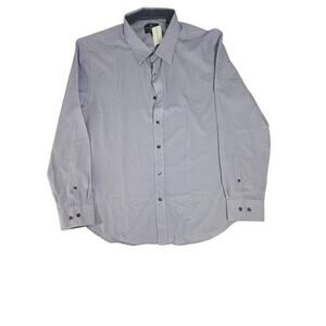 Construct Stitch Fix men's houndstooth long sleeve button up shirt purple Sz XXL